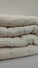 Quince Home Organic Airy Gauze Box Quilt Undyed Bedding Full/Queen