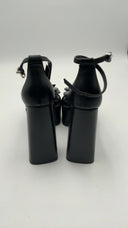 Michael Kors Elodie Crystal-Embellished Leather Platform Sandal Black 7.5