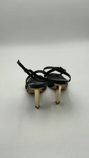 Michael Kors Women's Halle Leather Sandal Black Shoes 7.5