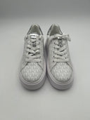 Michael Kors Romey Metallic Two-Tone Signature Logo Platform Sneaker White 10