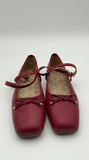 Michael Kors Women's Collette Leather Ballet Flat Deep Red Shoes 9