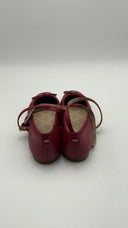 Michael Kors Women's Collette Leather Ballet Flat Deep Red Shoes 9