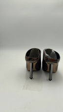 Michael Kor's Womens Halle Snake Embossed Leather Mule Pump Brown 7