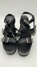 Michael Kors Women's Darrington Leather Platform Sandal Black Shoes 6.5
