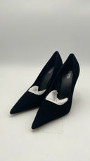 Michael Kors Women's Halle Suede Pump Black Shoes 7.5