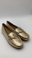 Michael Kors Women's Fulton Metallic Moccasin Pale Gold Shoes 9.5