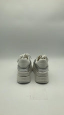 Michael Kors Womens Hayes Metallic Leather Platform Sneaker Silver Shoes 6.5