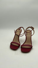 Michael Kors Women's Halle Leather Sandal Deep Red Shoes 6