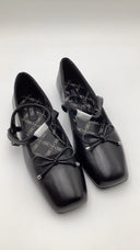 Michael Kors Women's Collette Leather Ballet Flat Black Shoes 8