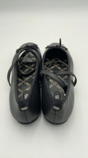 Michael Kors Women's Collette Leather Ballet Flat Black Shoes 9.5