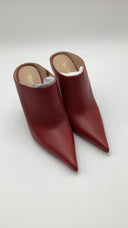 Michael Kors Women's Halle Leather Mule Pump Deep Red Shoes 7