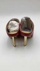 Michael Kors Women's Halle Leather Mule Pump Deep Red Shoes 7