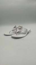 Michael Kors Women's Hannah Jelly T-Strap Sandal Optic White Shoes 9