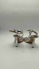Michael Kors Womens Cara Metallic Sandal Shoes Silver 10