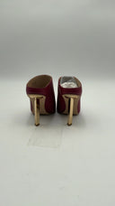 Michael Kors Women's Halle Leather Mule Pump Deep Red Shoes 5