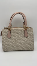 Michael Kors Women Marilyn Medium Logo Stripe Satchel Bag Pink OS