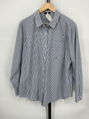 Quince Maternity Organic Cotton Poplin & Nursing Button-Down Shirt Blue L