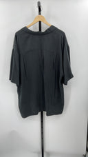 Quince Mens 100% Washable Silk Button Down Short Set Black Sleeved Top XXL