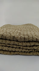 Quince Home European Linen Cotton Stitch Quilt Olive Bedding Full/Queen