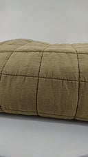 Quince Home European Linen Box Quilt Aloe Bedding Full/Queen