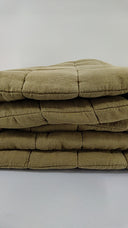 Quince Home European Linen Box Quilt Aloe Bedding Full/Queen