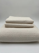 Quince Home Organic Luxe Honeycomb Duvet Cover Set Undyed Bedding King/Cal King
