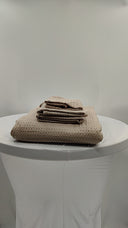 Quince Home Organic Luxe Honeycomb Duvet Cover Set Sand Bedding King/Cal King