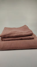 Quince Home European Linen Duvet Cover Set Dusty Mauve Bedding Full/Queen