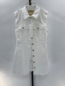 Michael Kors Womens White Basic Sleeved Dress M