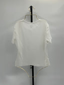 Quince Womens 100% Organic Cotton Slub Crewneck Tee White Sleeved Top M