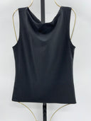 Quince Womens Stretch Cotton Jersey Boat Neck Tank Black Sleeved Top S