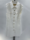 Michael Kors Womens White Basic Sleeved Dress M