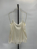 Quince Womens Washable Stretch Silk V-Neck Cami Ivory Sleeveless Top S