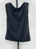 Quince Womens Stretch Cotton Jersey Boat Neck Tank Black Sleeved Top L