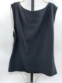 Quince Womens Stretch Cotton Jersey Boat Neck Tank Black Sleeved Top L