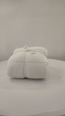 Quince Home European Linen Box Quilted Sham Set White Bedding Standard