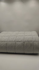 Quince European Linen Box Quilt Mist Bedding Full/Queen