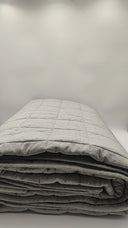 Quince European Linen Box Quilt Mist Bedding Full/Queen