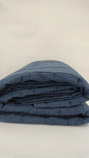 Quince European Linen Box Quilt Indigo Blue Bedding Twin