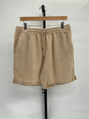 Quince Mens 100% European Linen Drawstring Beach Shorts Driftwood M
