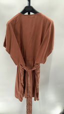 Quince Womens Vintage Wash Tencel Button Front Dress Terracotta XL