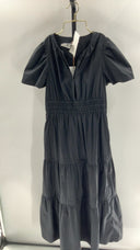 Quince Women's 100% Organic Cotton Poplin Tiered Maxi Dress Black XS