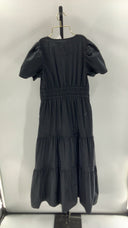 Quince Women's 100% Organic Cotton Poplin Tiered Maxi Dress Black XS