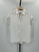 Quince Women Vintage Wash Tencel Camp Shirt Sleeved Top White S