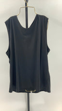 Quince Womens Cotton Modal Muscle Tank Black Sleeved Top L