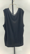 Quince Womens Cotton Modal Muscle Tank Black Sleeved Top L