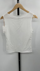 Quince Women's Stretch Cotton Jersey Boat Neck Tank Soft White Sleeved Top S