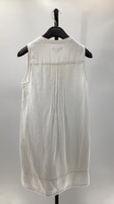 Quince Women's 100% Organic Cotton Gauze Sleeveless Swing Dress White XS