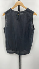 Quince Women's 100% European Linen Tank Black Sleeveless Top M