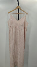 Quince Women's 100% Organic Cotton Sleeveless Maxi Dress Terracotta Stripe XL